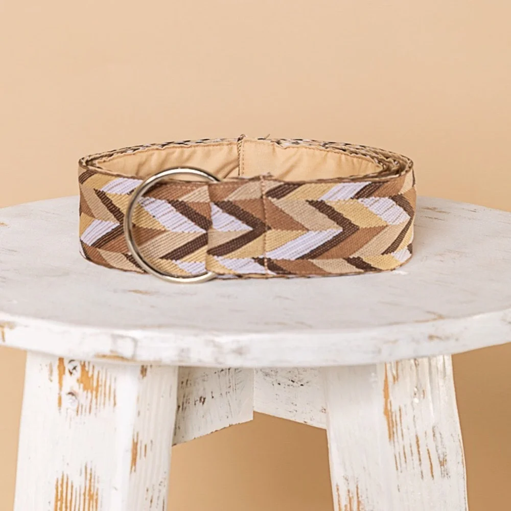 POL Chevron Pattern 0 Ring Belt - Picture 1 of 4